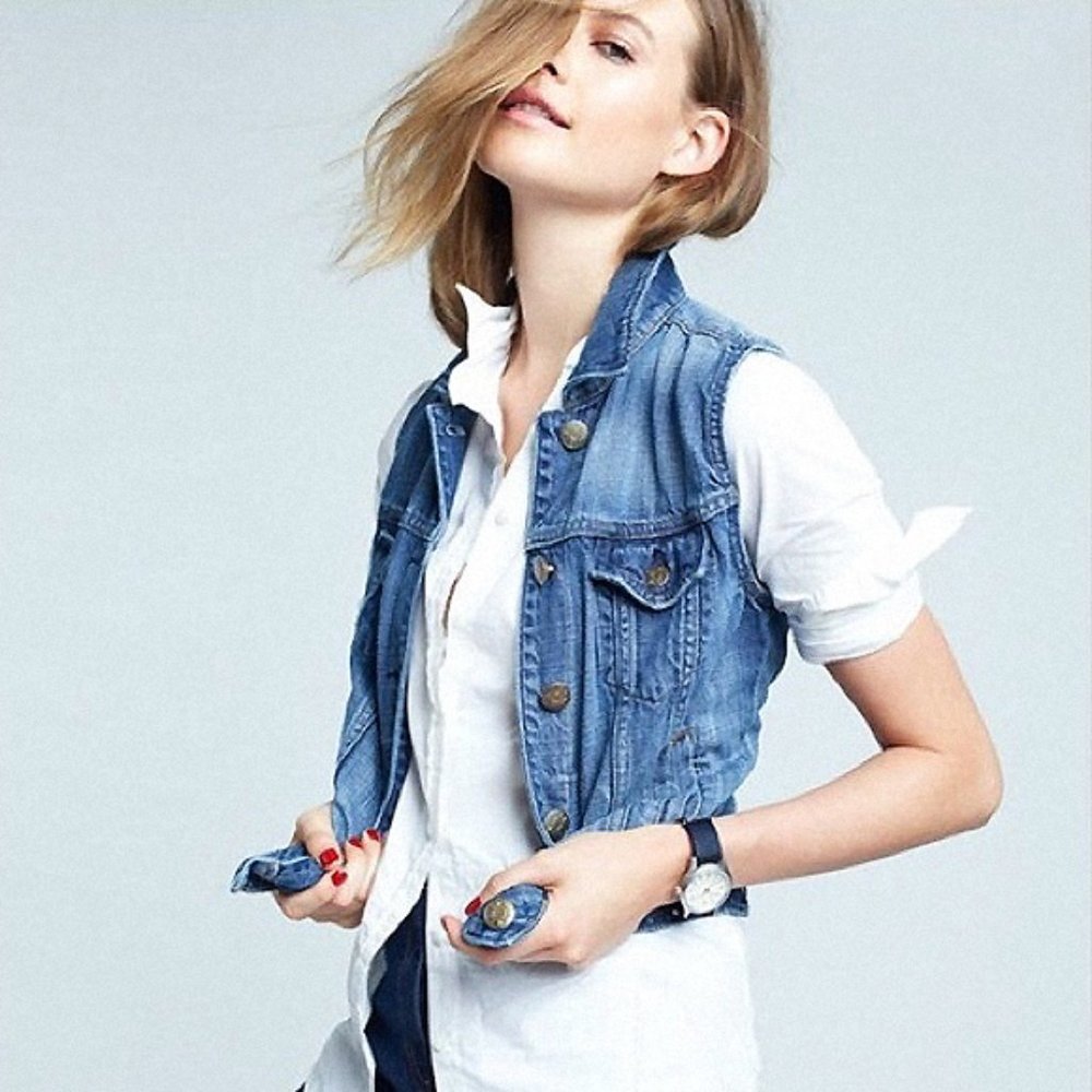 J. Crew Blue Denim Vest